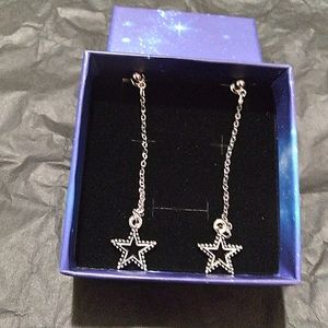 Handmade Silvertone Star Earrings